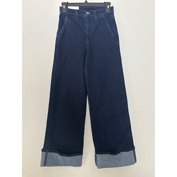 Joe's Jeans The Trixie High Rise Wide Cuff Trouser Jeans Don't Worry Size 24 - Picture 4 of 7